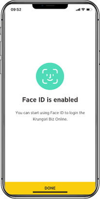 Scan your face and select "Done"