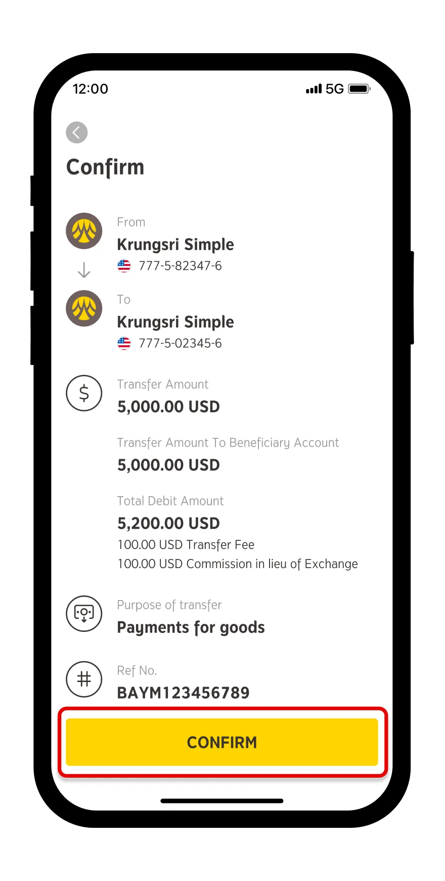 Verified and confirmed transfers