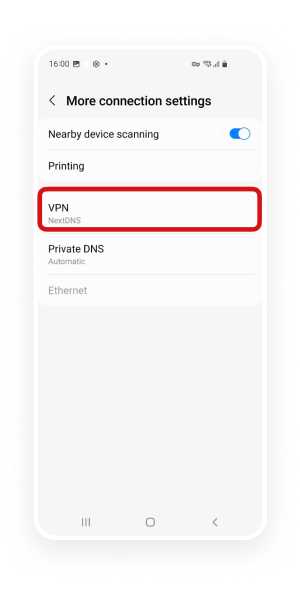 Turn off VPN Android