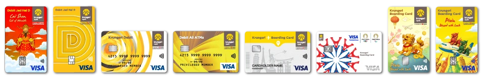 Jadhai D Dai Shen, Krungsri Debit Jad Hai D, Krungsri Debit, Debit All ATMs, Krungsri Boarding Card, Krungsri Boarding Card Pixiu