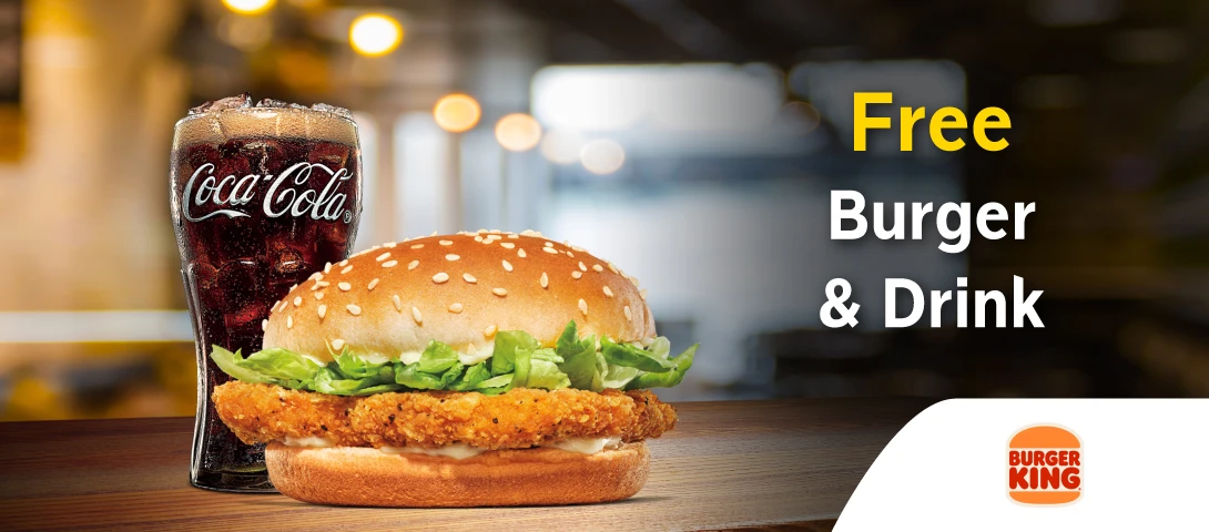 Free Crispy Chicken Burger and drink at Burger King from KRUNGSRI PRIME
