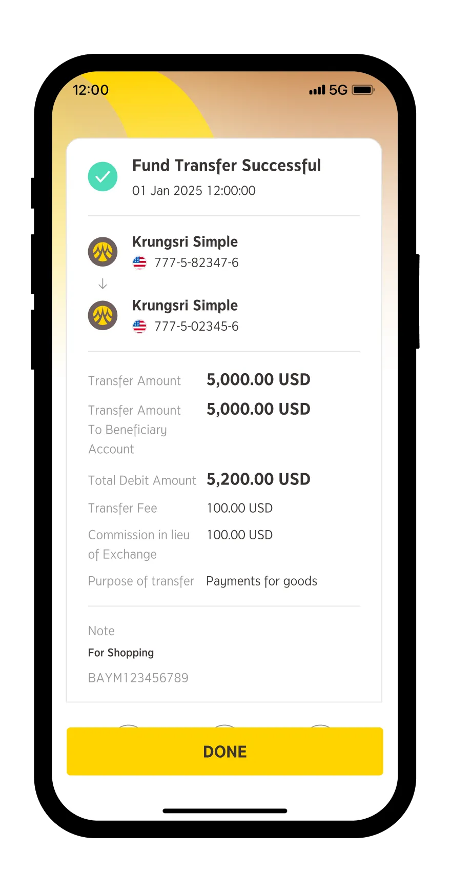 Krungsri FCD Transfer Successful