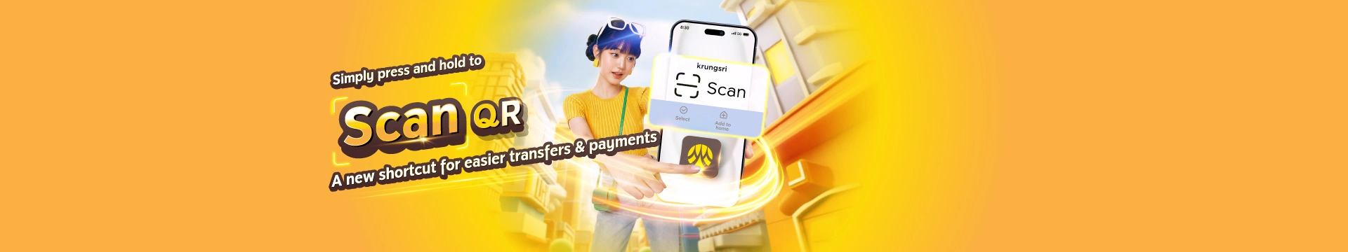 Scan Faster! A New Shortcut to Scan on krungsri app