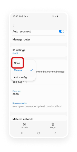 Turn off Proxy Android