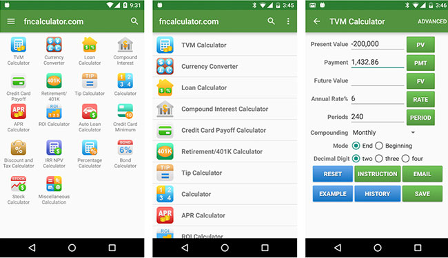 Financial Calculators คำนวณการเงินการลงทุน