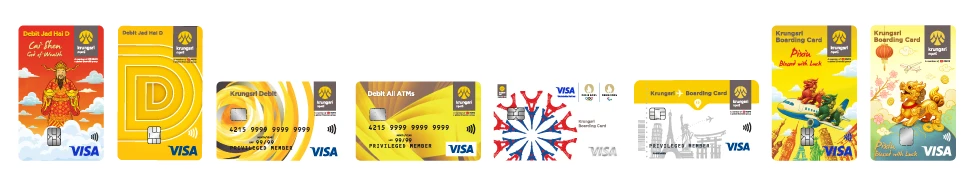 Jadhai D Dai Shen, Krungsri Debit Jad Hai D, Krungsri Debit, Debit All ATMs, Krungsri Boarding Card, Krungsri Boarding Card Pixiu