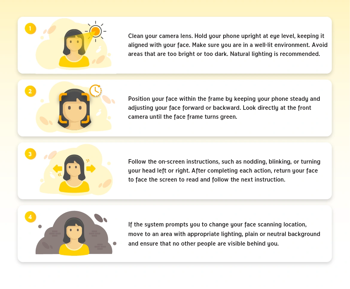 4 Easy Tips for smooth Face Scan verification on krungsri app