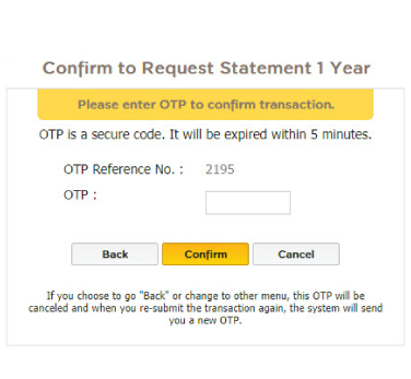 Fill in OTP for verification