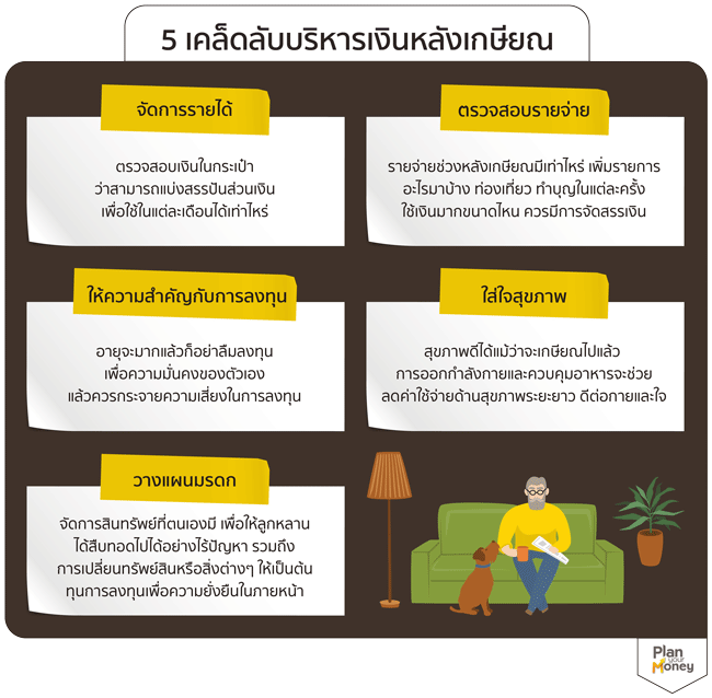 5 เคล็ดลับบริหารเงินหลังเกษียณ