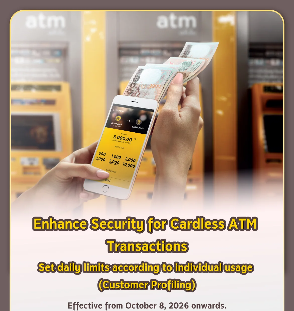 Enhance Security for Cardless ATM Transactions