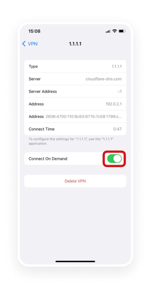 Turn off VPN iOS