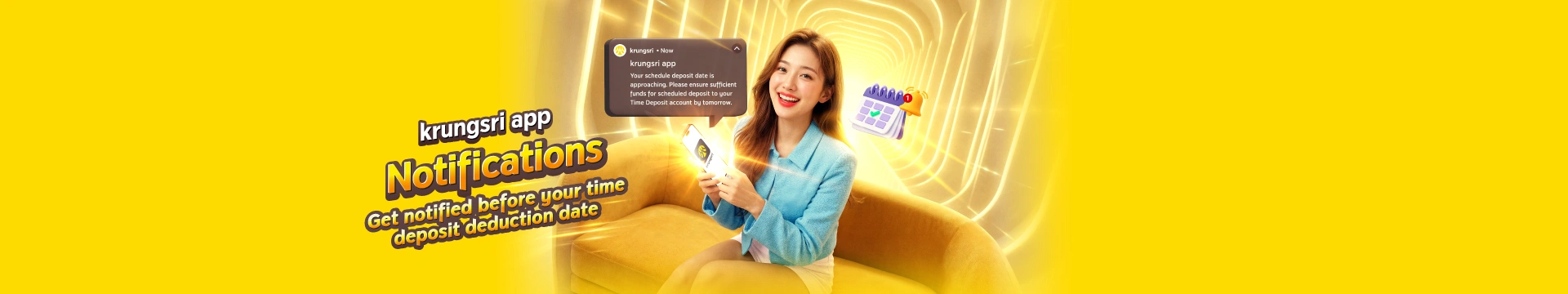 Receive Notifications in Advance Before Your Time Deposit Deduction Date