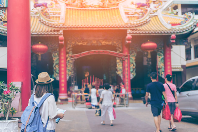 Chinese temple background from china town Bangkok