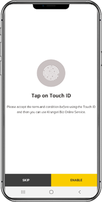 Select “Enable Touch ID”