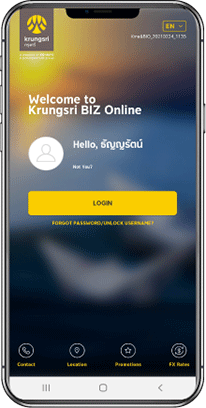 You can use Touch ID to log in Krungsri Biz Online App