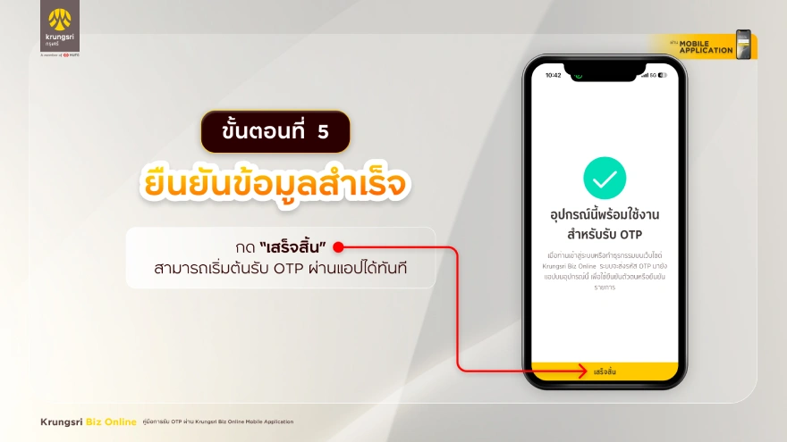 ยืนยันข้อมูลสำเร็จ