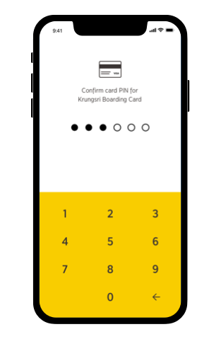 Confirm 6-digit PIN of the card
