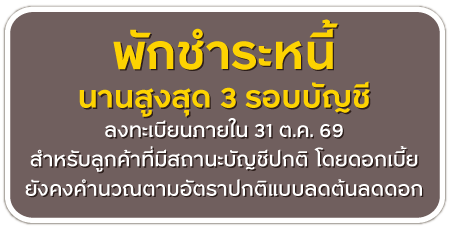 พักชำระหนี้ นานสูงสุด 3 รอบบัญชี